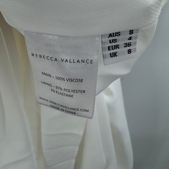 Rebecca Vallance White Blume‎ One-sleeve Crepe Gown Dress Size 8/ US 4 NEW NWT - Picture 10 of 12